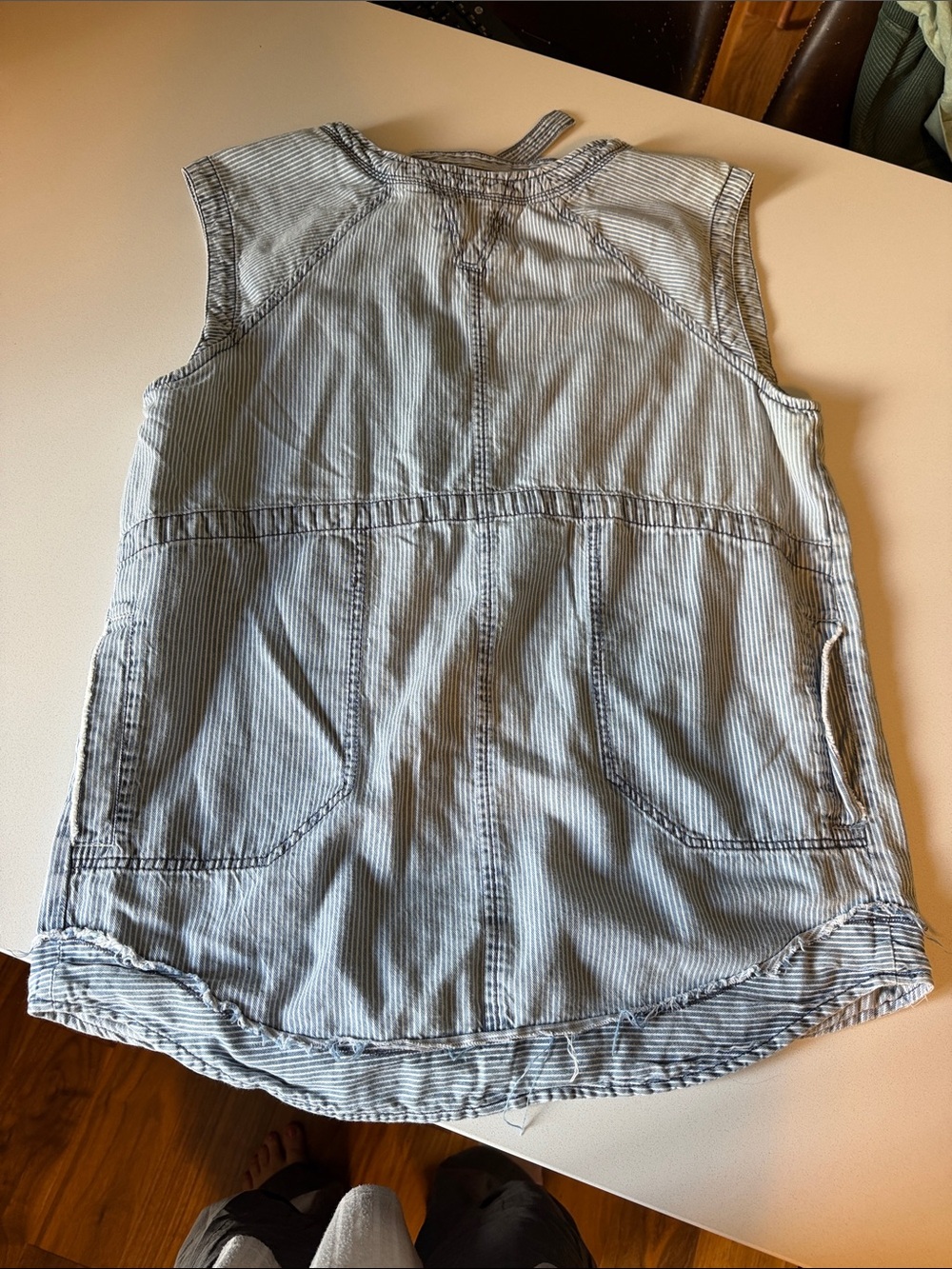 We The Free Light Blue & White Striped Utility Tank